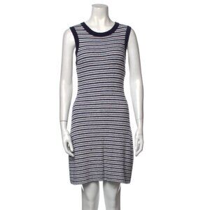 RAG & BONE Terry Cloth dress Stripe Sleeveless stretch Navy Blue S